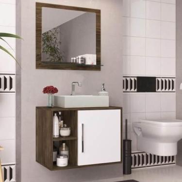 Imagem de Conjunto Gabinete de Banheiro Completo com Cuba 60cm - Outlet das Fábr