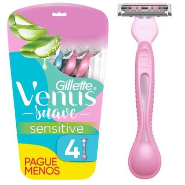 Imagem de Aparelho de Depilar Gillette Venus Suave Sensitive 4 Unidades