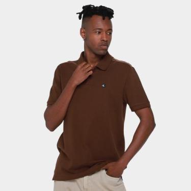 Imagem de Camisa Polo Calvin Klein Premium Masculino, Marrom, M