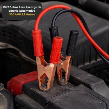 Imagem de Kit 2 Cabos Para Recarga De Bateria 300 Amp 2,5 Metros
