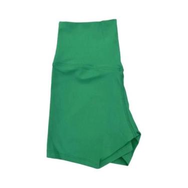 Imagem de Shorts de Yoga Fitness para Mulheres - Cintura Alta, Cor Sólida, Model