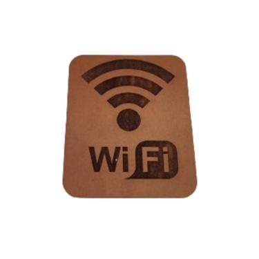 Imagem de Placa Decorativa Placa Wi-fi M4 Natural [F031] para Decorar Ambientes com Acabamento em...