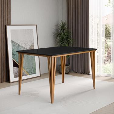 Imagem de Mesa De Jantar Com Vidro 4 Lugares Multimóveis Cr50250 Imbuia-preto