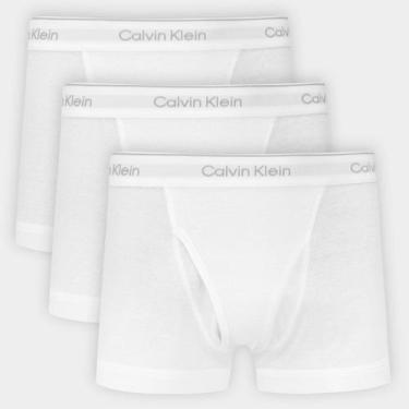 Imagem de Kit Cueca Boxe Calvin Klein Trunk Masculina - 3 Peças, Branco, M