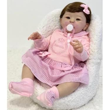 Imagem de Bebê Reborn Menina Realista Toma Banho 50cm Enxoval 20 Itens - Ana Dol