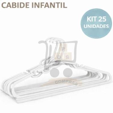 Imagem de Cabide Infantil Kit 25 Unidades Baby Plastico Reforçado Para Roupas Be