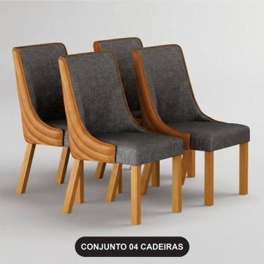 Imagem de Kit 4 Cadeiras Maciça De Jantar Estofada Bella- Arbo Design