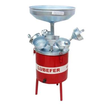 Imagem de Pingadeira de Óleo 25L com 6 Funis Vermelha Lubefer