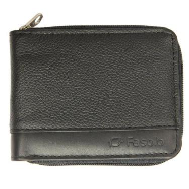 Imagem de Carteira masculina de couro H085 376 - Fasolo, Preto