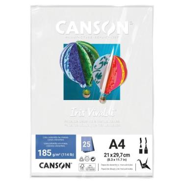 Imagem de Papel Canson Color Iris Vivaldi 25 Folhas 185g Canson, Branco