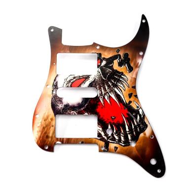 Imagem de Escudo para Guitarra Am Strat HSH Caveira Maligna Acrílico 11 Furos 2,3mm 120-AS Spirit