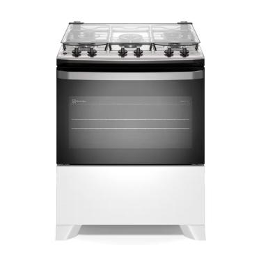 Imagem de Fogão de Piso 5 Bocas a Gás Electrolux FE5IW Efficient Perfectcook Inox Automático Branco Bivolt