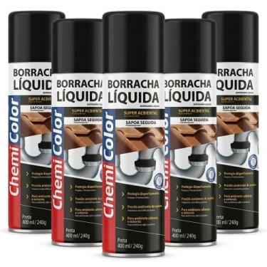 Imagem de Kit com 6un Borracha Líquida Chemicolor Preta 400ml