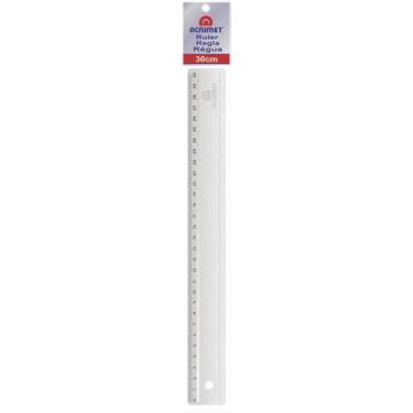 Imagem de Regua de Poliestireno Transparente 30CM. - Acrimet