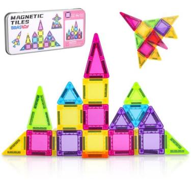 Imagem de Mini Blocos De Montar Magnéticos Brinquedo 38 Peças Brastoy Brinquedo 