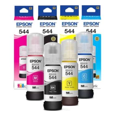 Imagem de Kit 4 Tintas Epson Original 544 T544 Para Impressora L-3110 L-3150  L-3250 - Refill