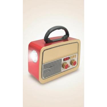 Imagem de Rádio Portátil Bluetooth MP3 USB FM Vintage Vermelho - Congratulations
