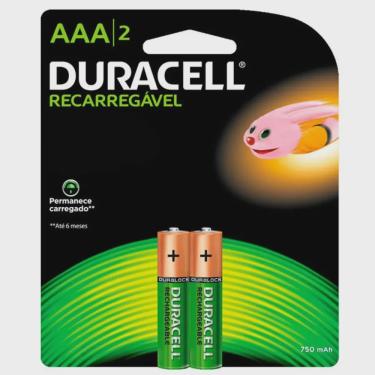 Imagem de Pilha Recarregavel Duracell aaa 750mAh com 2 Unidades