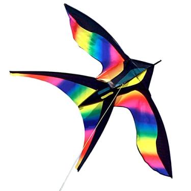 Imagem de Biruta de asa colorida pipa pipa com corda 175x70cm envergadura grande para jardim em família crianças adultos atividades
