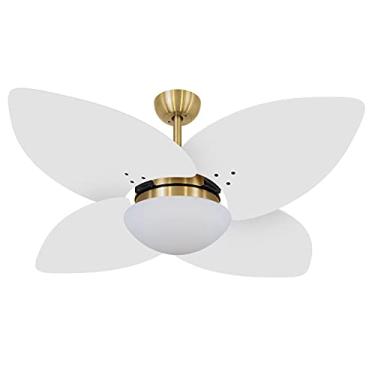 Imagem de Ventilador de Teto Volare Dourado Vidro Fechado Dunamis Pá Branca 220V
