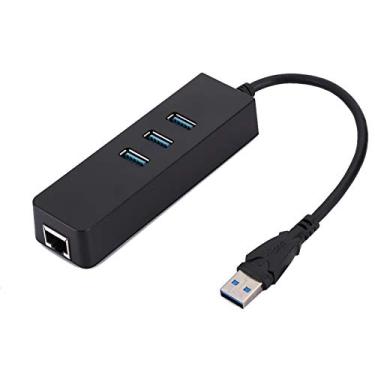 Imagem de Adaptador conversor USB 3.0 Ethernet, 3 portas USB 3.0 + cabo Ethernet RJ45, adaptador USB de cartão de rede com fio