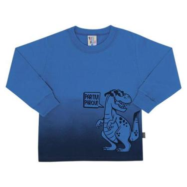 Imagem de Camiseta Manga Longa Azul - Bebê - Meia Malha - Pulla Bulla