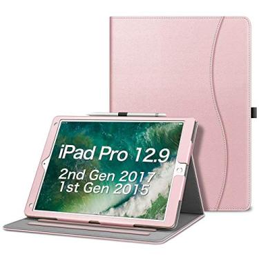 Imagem de Fintie Capa para iPad Pro de 12,9 polegadas 2017/2015 (modelo antigo, 2ª e 1ª geração) – [Proteção de canto] Capa com suporte de lápis e bolso, despertar/hibernar automático, ouro rosa