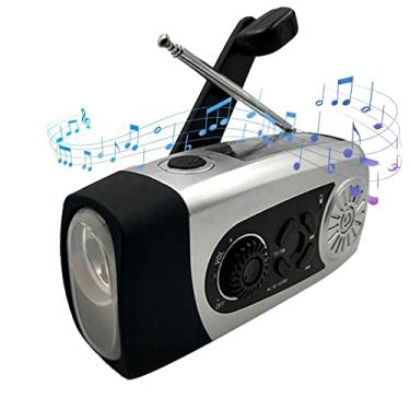 Imagem de Lanterna de rádio meteorológica solar,Rádio meteorológica portátil FM - Rádio solar meteorológico portátil autoalimentado para camping para