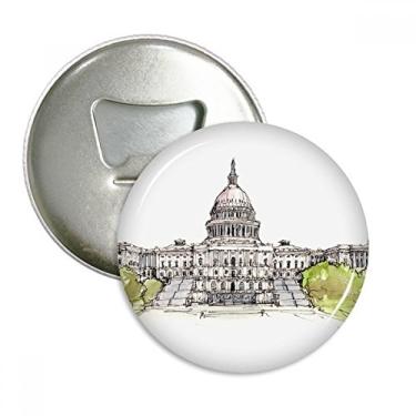 Imagem de Emblema multifuncional com ímã de geladeira e abridor de garrafas do Capitólio dos Estados Unidos