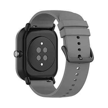 Imagem de Nandos-Store - Pulseira de Silicone NSmart compatível com Amazfit BIP - Amazfit Gtr 42mm - Active 40mm e 44mm - Galaxy Watch 42mm - Gear S2 Classic (Cinza)