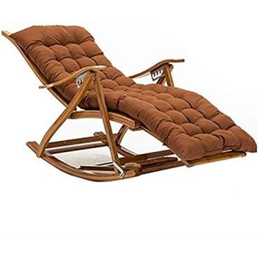 Imagem de Cadeiras de acampamento leves ADITAM Espreguiçadeiras de jardim Cadeira dobrável cadeira de balanço dobrável de bambu reclinável, cadeira ajustável de 6 velocidades, quarto sala de estar