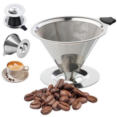 Imagem de Filtro De Café Coador Inox 103 Grande Reutilizável Pour Over - Utc