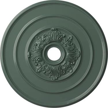 Imagem de Ekena Millwork CM26TAACS 26" x 3-1/8" x 1-1/2" Tradicional com Acanthus Folhas Medalhão de teto, Cobre Antigo, 26"OD x 3 1/8"ID x 1 1/2"P (Fits Canopies up to 4 1/4"), Hand-Painted Cloud Burst