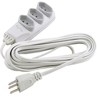Imagem de Extensão Elétrica Cabo PP 3x0,75mm 5 Metros Branco 86 - Megatron