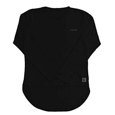 Imagem de Camiseta Feminina com Proteção Solar UV 50+ Manga Longa Mullet Preto Vitho