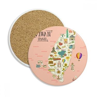 Imagem de Taiwan Travel Atrations Caneca porta-copos China Pedra absorvente de proteção de mesa