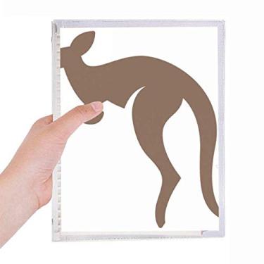 Imagem de Caderno de folhas soltas com desenho marrom canguru, sabor australiano, diário recarregável, papelaria