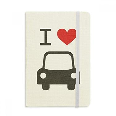 Imagem de Caderno com estampa de carro I Love Red Heart oficial de tecido rígido diário clássico