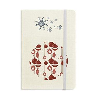 Imagem de Caderno de Natal com estampa vermelha e branca com flocos de neve para inverno
