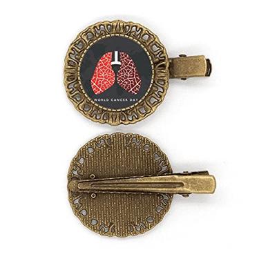 Imagem de Logotipo padrão de pulmão dia do câncer mundial grampo de cabelo presilha de cabelo