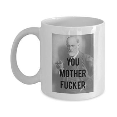 Imagem de SpreadPassion Caneca Sigmund Freud Trocadilho – Caneca engraçada de chá quente e cacau – ideia de presente de aniversário