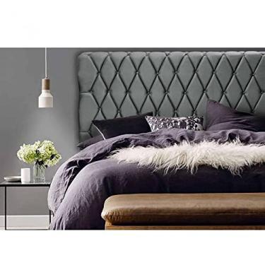 Imagem de Cabeceira Casal Estofada Nala Cia do Estofado Cinza