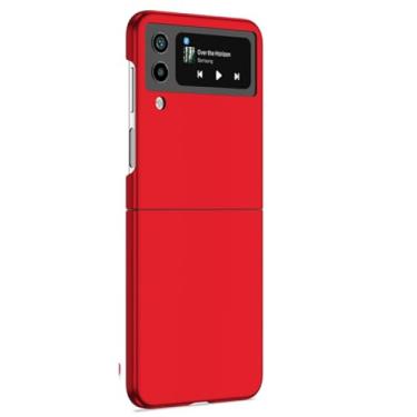Imagem de Para samsung z flip 5 4 3 2 caso untra fino anti-impressão digital à prova de choque capa dura para z flip, vermelho, para galaxy z flip 4