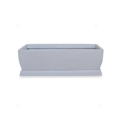 Imagem de Vaso Jardineira Em Polietileno 80X30 + Prato Cinza Claro