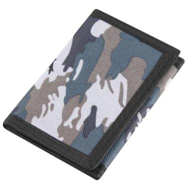 Imagem de Carteira de lona com bloqueio de RFID para homens e mulheres – Carteiras camufladas para esportes ao ar livre com adesivo mágico para crianças adolescentes, Cinza camuflado, Casual