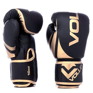 Imagem de Luva De Boxe Muay Thai Kickboxing Training 10Oz Dourada e Preta