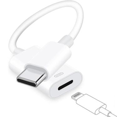 Imagem de Adaptador de áudio USB C para Lightning para iPhone 16 15 Plus Pro Max com dados de carregamento, conversor de fone de ouvido Lightning tipo C macho para fêmea para iPad Pro Air Mini MacBook