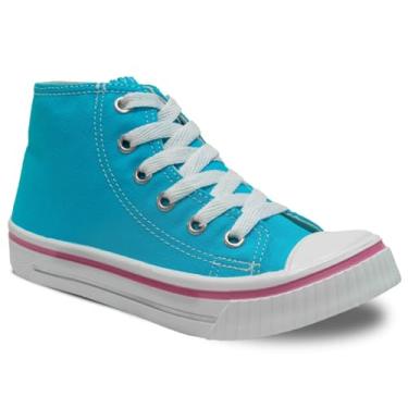 Imagem de Tenis Infantil Feminino Nº 25 ao 34 Botinha Menina Star Cano Alto Moda Casual 11.119 (Turquesa, BR, Criança de 4 a 8 anos, Numérico, 26)
