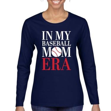 Imagem de Camiseta feminina de manga longa "in My Baseball Mom Of Boys" Funny Mom of Boys Best Team Supporter Mother Active Sports Child Mommy, Azul marinho, 3G