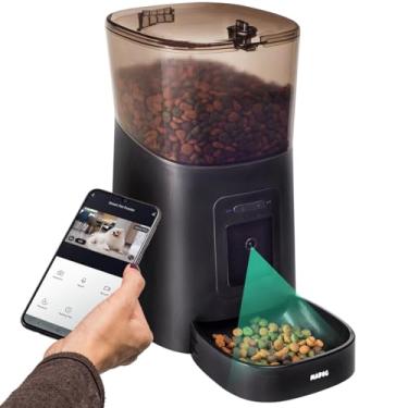 Imagem de Comedouro Automático Alimentador Inteligente Programável Smart Feeder Cachorro e Gato MADOG Pet Aplicativo Celular Wi-fi Capacidade 6 Litros com Câmera de Visão Noturna Full HD